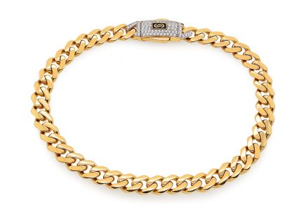 Monaco Chain Armband Classic Plain Pavé lock 6,5 mm
