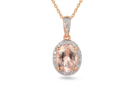 Anhänger aus Roségold mit Morganit und 0,080 ct Diamanten