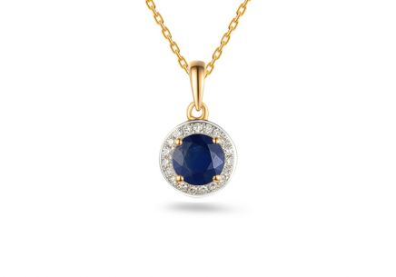 Anhänger mit Saphir und Brillanten 0,060 ct