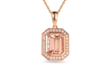 Diamantanhänger mit Morganit aus der Lilly 0.160 ct Kollektion