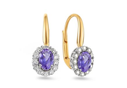 Ohrringe mit Tansanit und Diamanten 0,430 ct Pricilla