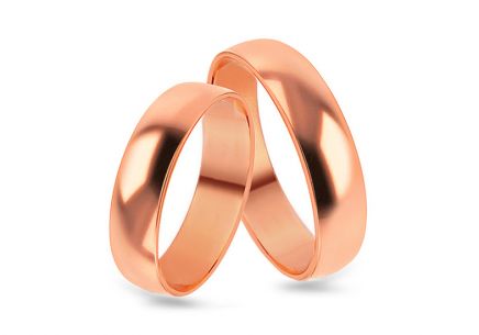 Klassische rosa Eheringe, Breite 3 až 9 mm