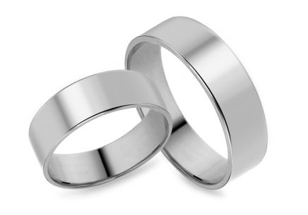 Eheringe aus Weißgold glatt, Breite 6 mm
