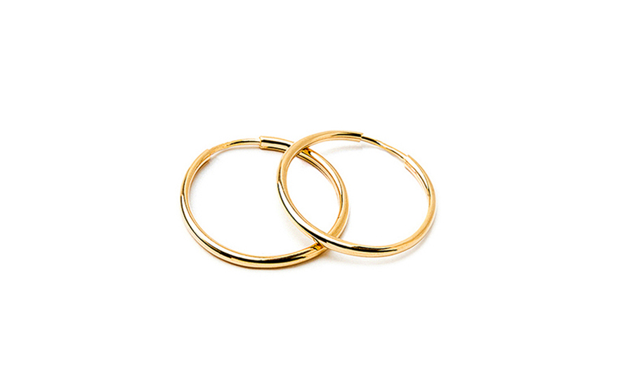 Gold einfache Ohrringe 2 cm - IZ19699HR Gold einfache Ohrringe 2 cm - IZ19699HR