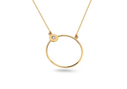 Gold Halskette Kreis mit Zirkon