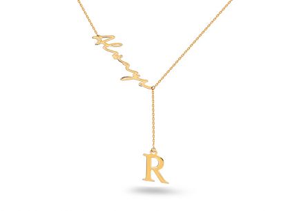 Goldene Halskette Immer mit dem Buchstaben R