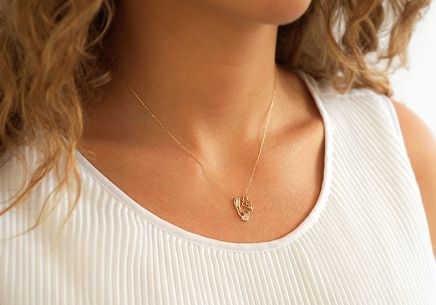 Goldkette mit Zirkonanhänger Mutter mit Baby