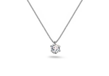 Halskette aus Weißgold mit Zirkon