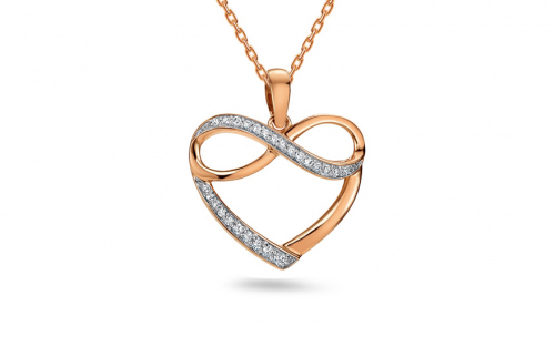 Infinity Heart Roségold-Anhänger 0,110 ct - KU1527R