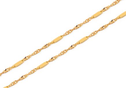 Singapur Goldkette mit 1,3 mm Platten