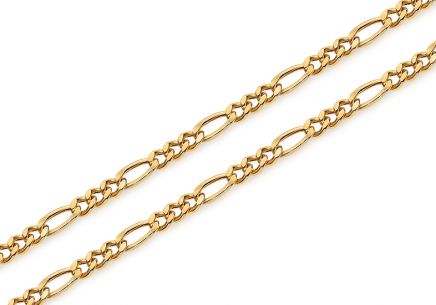 10K Weiß Gold Herren Damen 2.5mm-7.5mm Massiv Figaro Kette Anhänger Halskette 