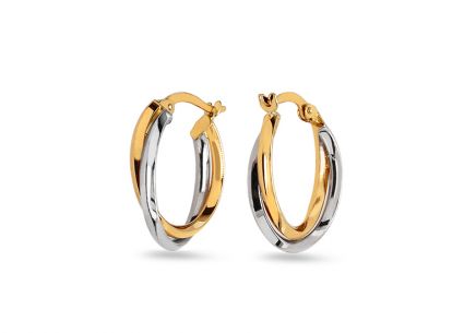 Ineinander verschlungene Ohrringe aus zweifarbigem Gold