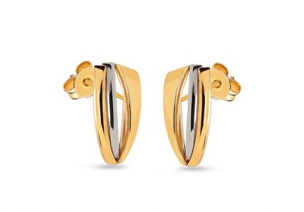 Goldene zweifarbige Ohrstecker