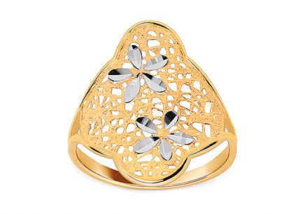 Goldring gemustert mit Blume