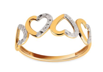 Zweifarbiger Ring Herzen