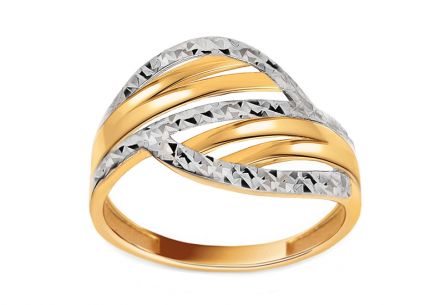 Zweifarbiger Ring mit Gravur