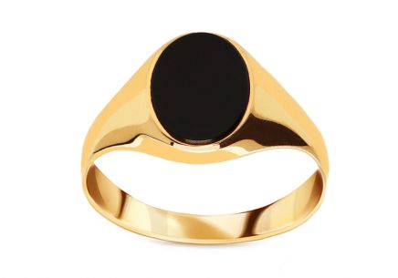 Herren Goldring mit natürlichem Onyx