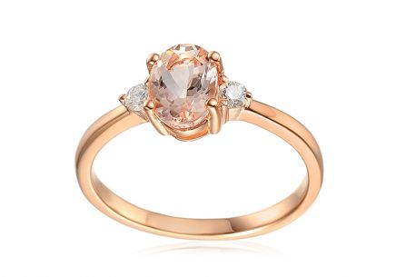 Ring aus Roségold mit Morganit und Diamanten 0.080 ct Dahlia