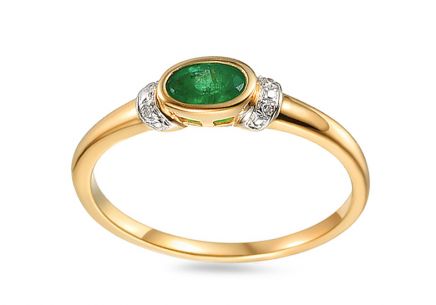 Smaragdring aus Gold mit Diamanten 0,010 ct Tavita 2