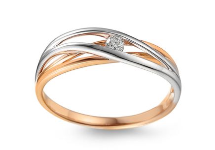 Diamant Ring aus kombiniertem Gold 0,100 ct