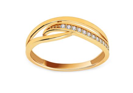Goldring mit Zirkonen