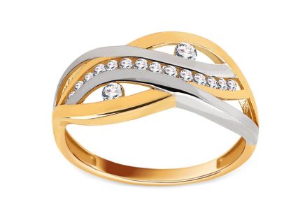 Zweifarbiger Ring mit Zirkonen
