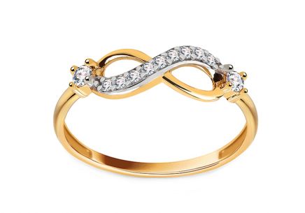 Zweifarbiger Ring mit Zirkonen Unendlichkeit