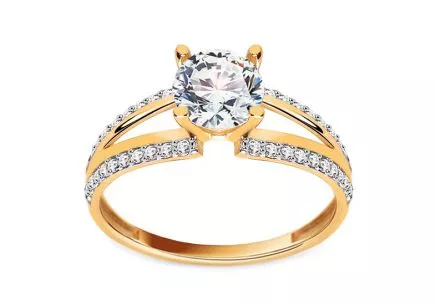 Gold Verlobungsring mit Zirkonen Norah