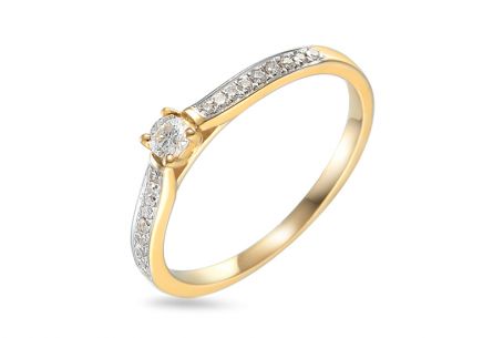Gold Verlobungsring mit Diamanten 0,150 ct Adel