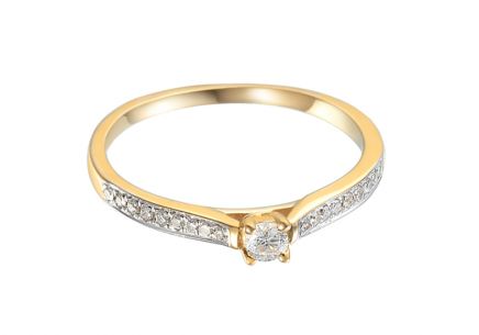 Gold Verlobungsring mit Diamanten 0,150 ct Adel