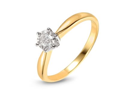 Gold Verlobungsring mit einem Diamanten Gianina 0,14ct