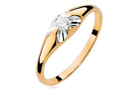 Gold Verlobungsring mit Diamant Fiorenza 0,100ct