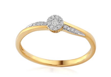 Gold Verlobungsring mit Diamanten 0,070ct Enolla