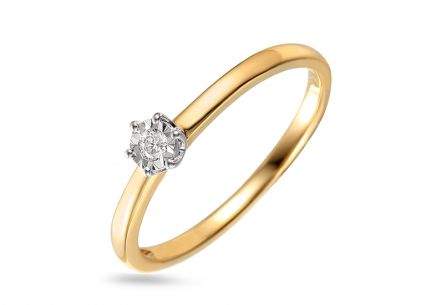 Zweifarbiger Diamant Verlobungsring 0,040 ct