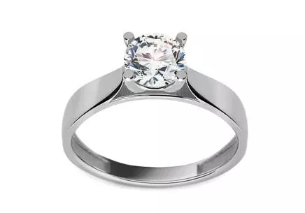 Verlobungsring mit Zirkon Roux aus Weißgold